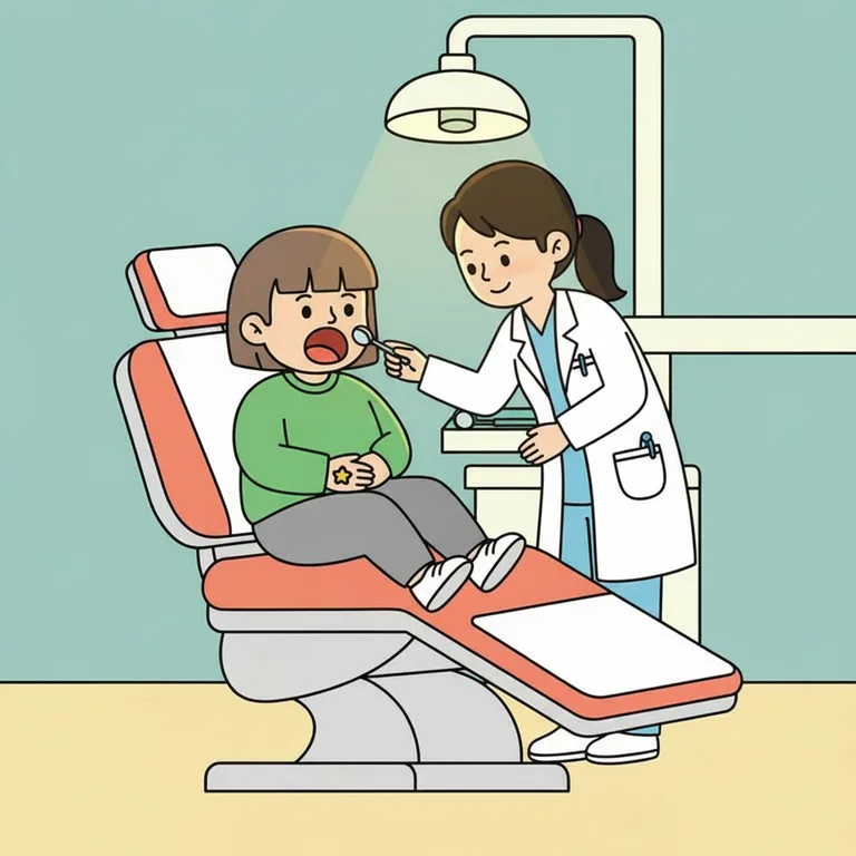 Page 2: Then, the dentist looks inside my mouth to check my teeth are healthy.