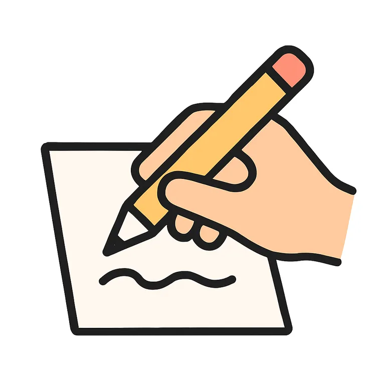Sample picture card for first-then board: Writing