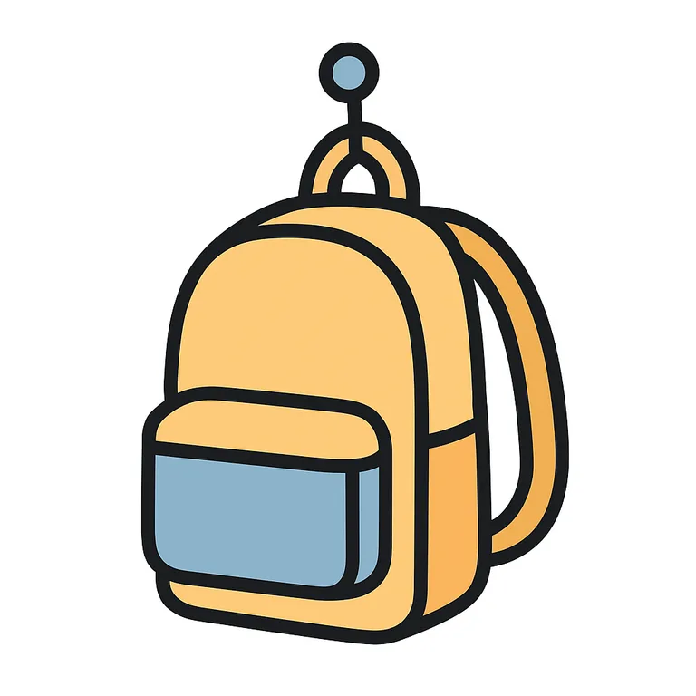 Sample picture card for morning routine schedule: Bag on Hook